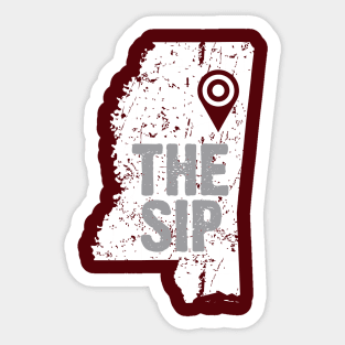 The Sip, Mississippi, MS, State of Mississippi, Magnolia State, Starkville, Location, Map Sticker